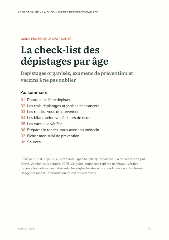 Aperçu de la page 2 de l'ebook La check-list des dépistages par âge
