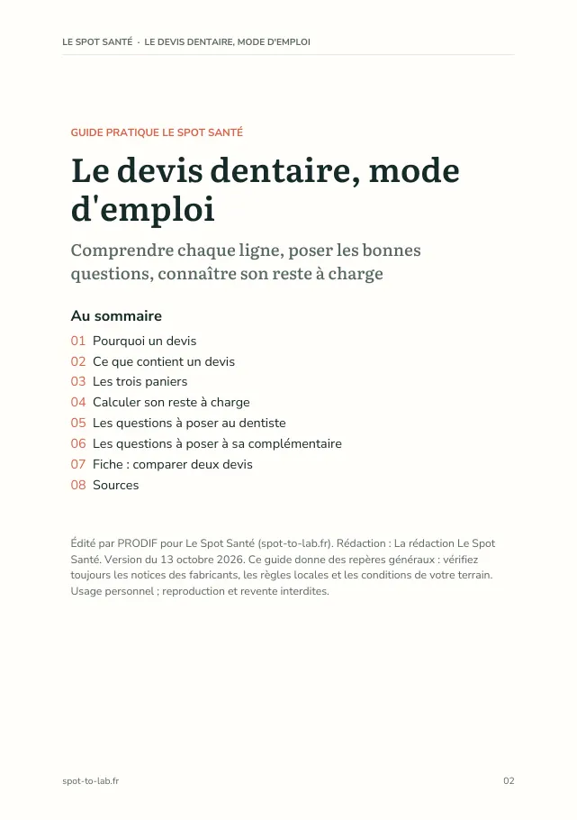 Aperçu de la page 2 de l'ebook Le devis dentaire, mode d'emploi