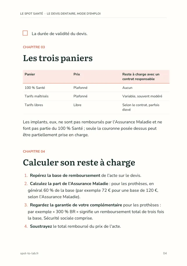 Aperçu de la page 4 de l'ebook Le devis dentaire, mode d'emploi