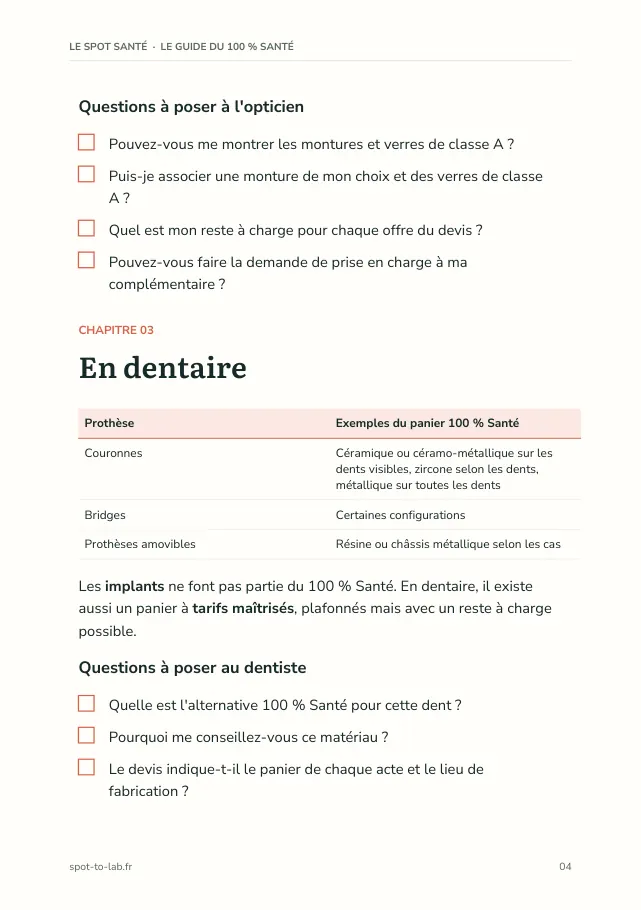 Aperçu de la page 4 de l'ebook Le guide du 100 % Santé
