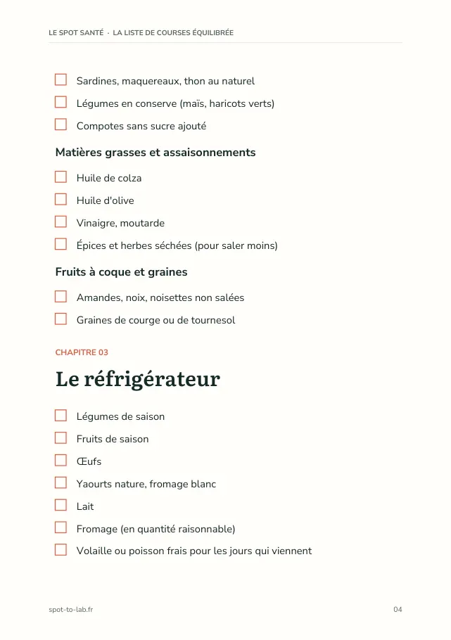 Aperçu de la page 4 de l'ebook La liste de courses équilibrée