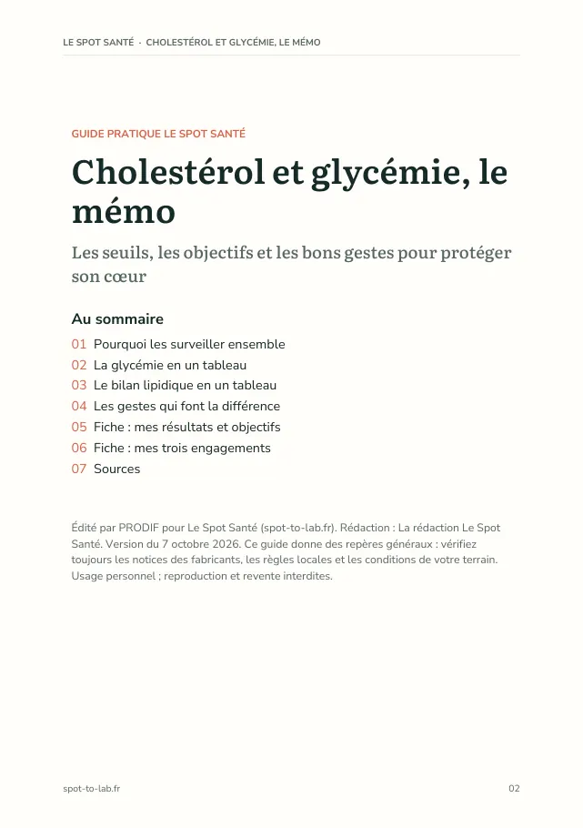 Aperçu de la page 2 de l'ebook Cholestérol et glycémie, le mémo