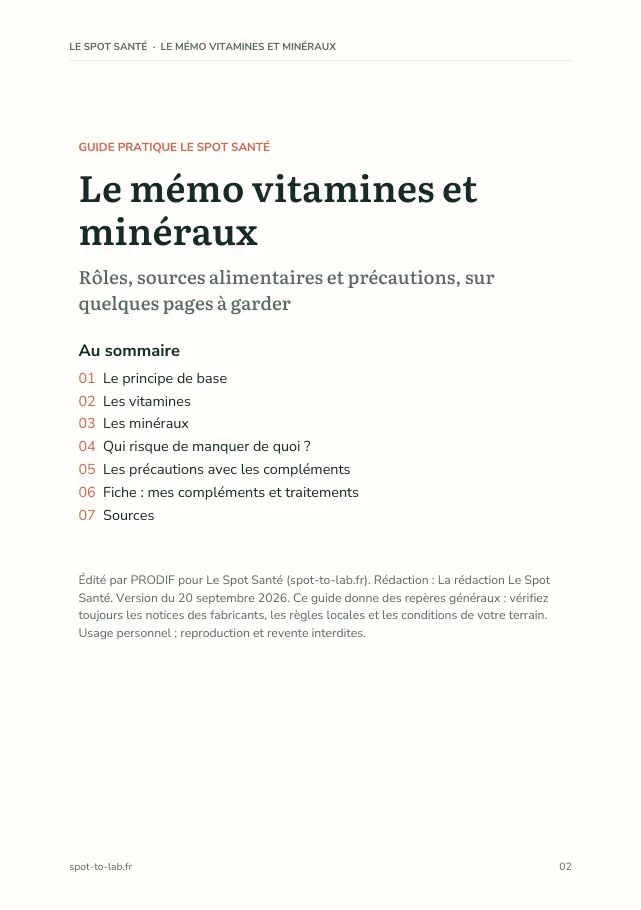 Aperçu de la page 2 de l'ebook Le mémo vitamines et minéraux