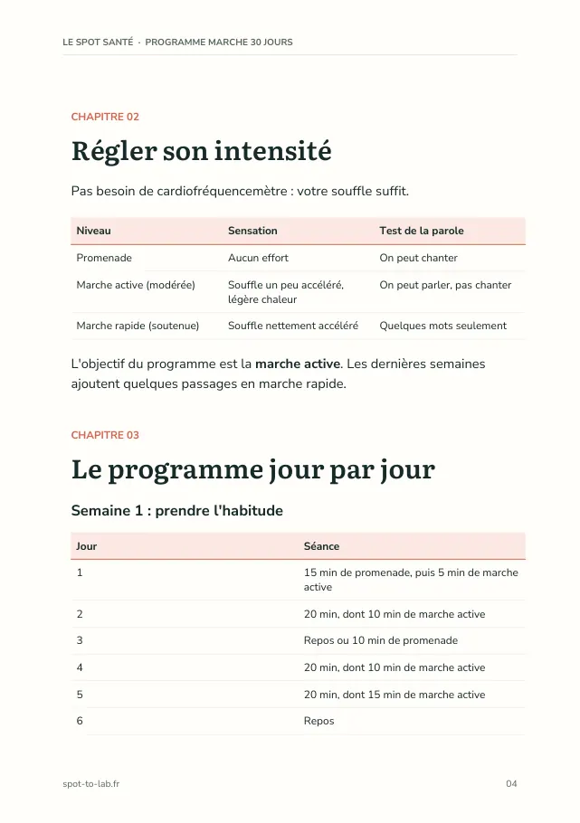 Aperçu de la page 4 de l'ebook Programme marche 30 jours
